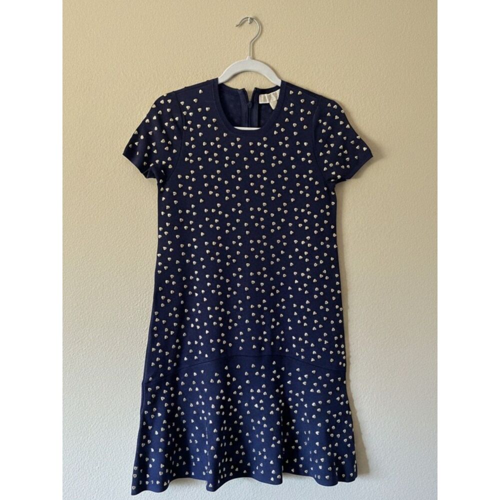 Michael Michael Kors Navy Studded Heart A Line Dress Size S New
